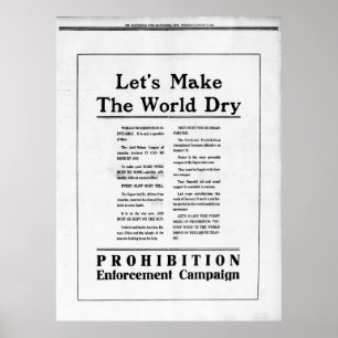 PÓSTER PROHIBICIÓN DEL DIARIO MUNDIAL AD 1920