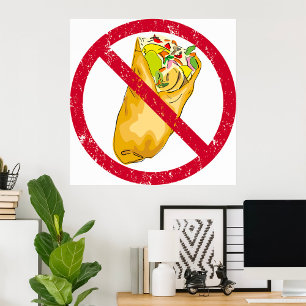 Póster Prohibición humorística de alimentos para Rótulos 
