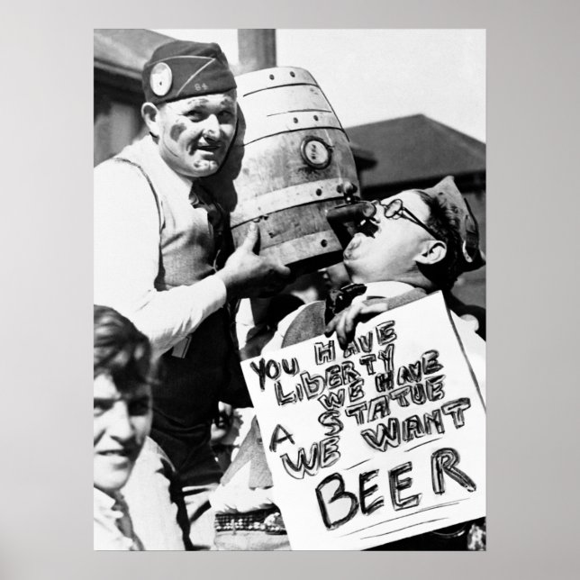 PÓSTER PROHIBICIÓN - LOS VETERANOS QUIEREN CERVEZA (Frente)