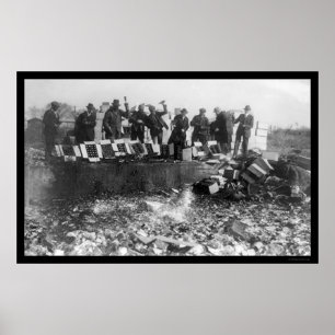 Póster Prohibición sensacional 1923 de las botellas de