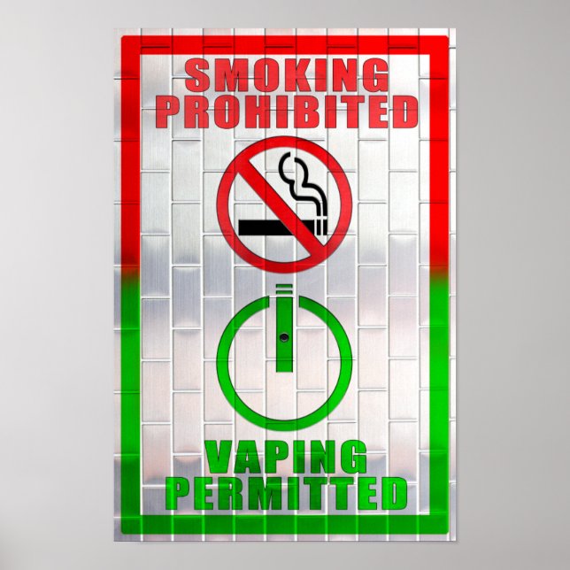 Póster Prohibido fumar, Poster autorizado de Vaping (Frente)
