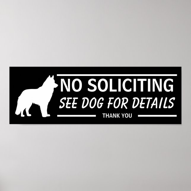 Póster Prohibido Solicitar Consulte al Perro para Más Det (Frente)