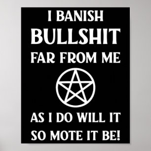 Póster Prohibir la estafa en la fea mejilla de Wiccan Pag