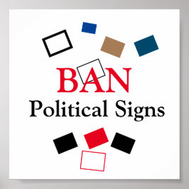 Póster PROHIBIR Rótulos políticos