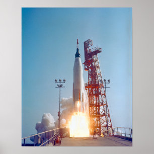 Póster Project Mercury MA-9 Launch, Faith 7