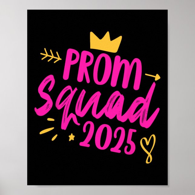 Póster Prom Squad 2025 Queen School Graduation Senior Fri (Frente)