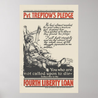 Póster Promesa de 1918 del Soldado de Primera Treptow, Pó