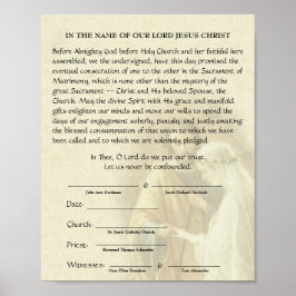 Póster Promesa de compromiso de Bodas católicos con los e