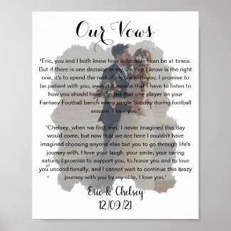 Póster promesa de foto de boda efecto desvanecido