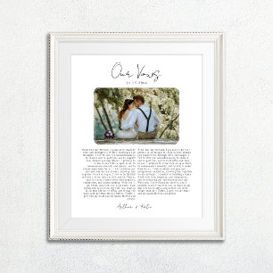 Póster Promesas de Boda con Regalo de Aniversario con Fot