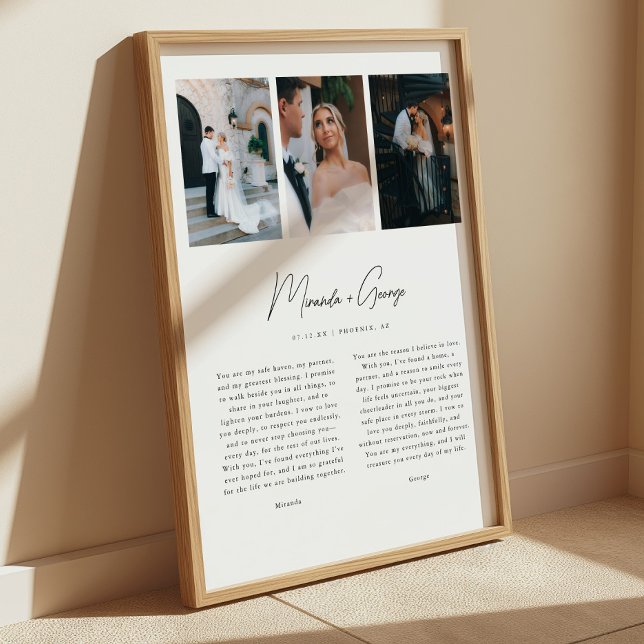Póster Promesas de Boda Personalizadas con Guion Minimali (Subido por el creador)
