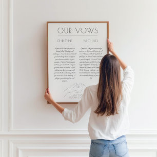 Póster Promesas de Boda   Regalo de Primer Aniversario