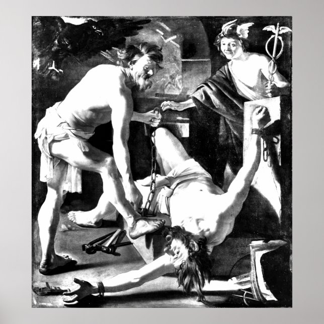 Póster prometio encadenado por vulcano (Frente)