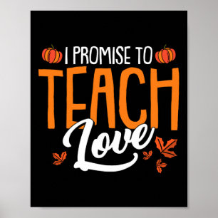 Póster Prometo Enseñar Amo Día De Acción De Gracias Caer 