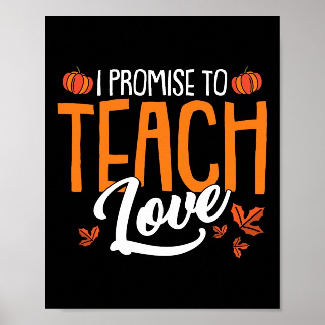Póster Prometo Enseñar Amo Día De Acción De Gracias Caer  (Frente)