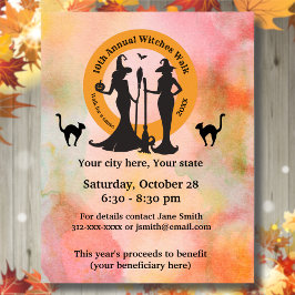 Póster Promoción de evento de caminata de brujas