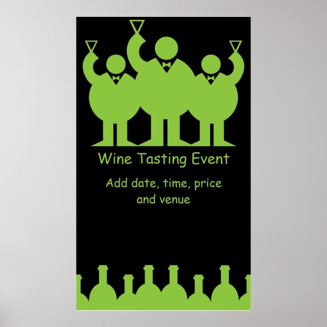Póster Promoción de eventos de prueba de vinos (Frente)