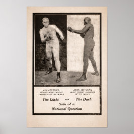 Póster Promoción de Jim Jeffries vs Jack Johnson 1910