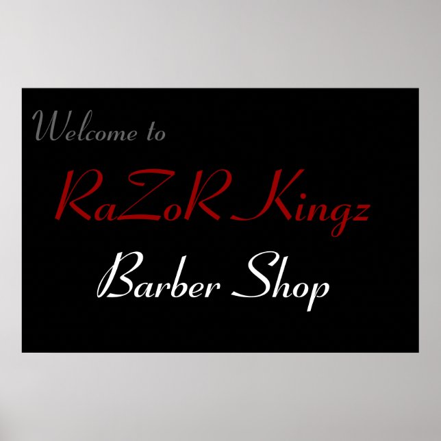 Póster Promoción de la Tienda de peluquería RaZoR Kingz (Frente)