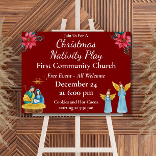 Póster Promoción del Evento Navideño Festivo Rojo de la I