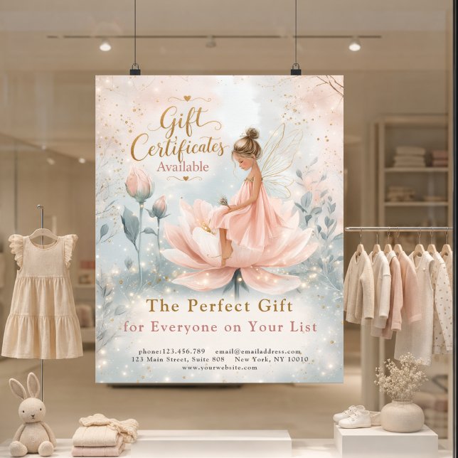 Póster promocional de certificado de regalo de had (Whimsical Fairy Gift Certificate Promo Poster)