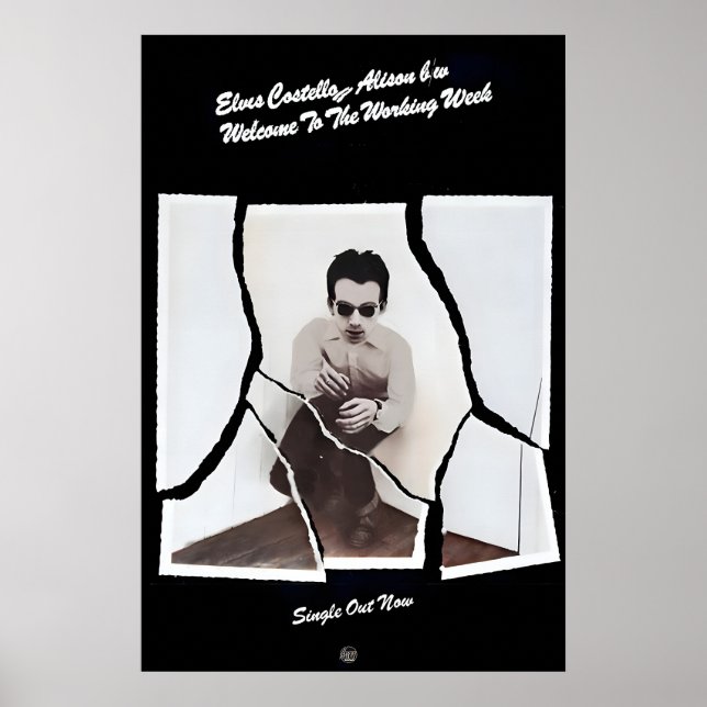 Póster promocional de Elvis Costello 1977 Impresió (Frente)