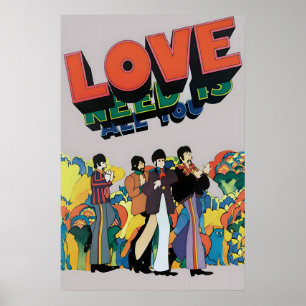 Póster promocional de los Beatles años 60 Todo lo 