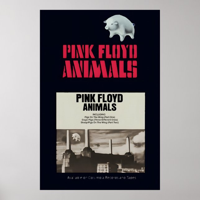 Póster promocional de Pink Floyd 1977 Animals EE.  (Frente)