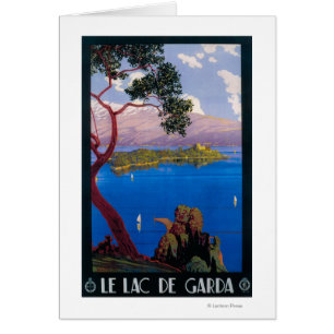 Poster promocional de viajes en el lago Garda