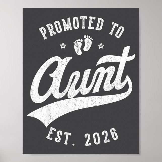 Póster Promoted To Aunt 2026 Baby Announcement Family Mat (Frente)