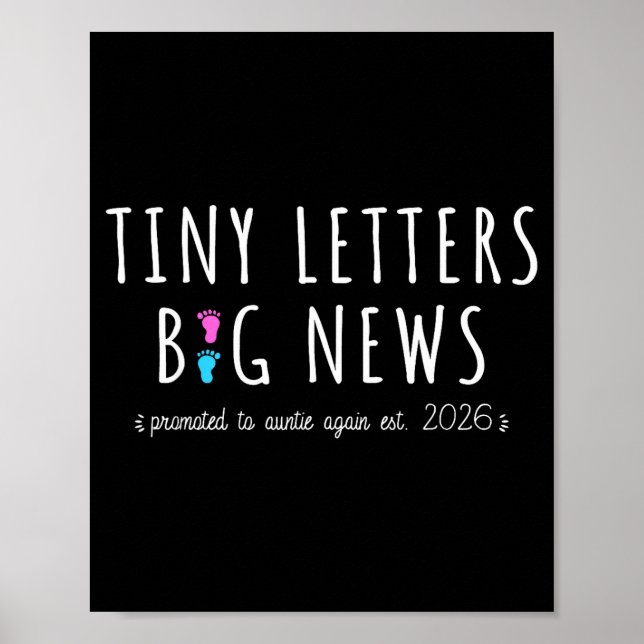 Póster Promoted To Auntie Again 2026-2nd Baby Announcemen (Frente)