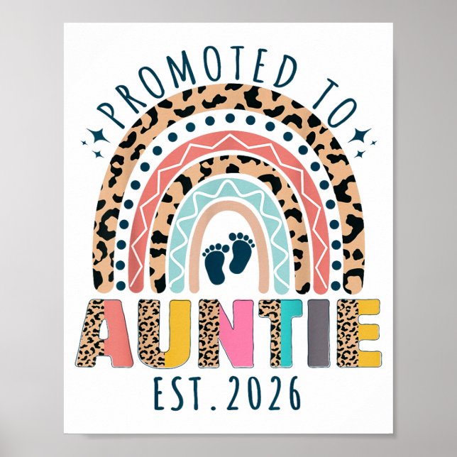 Póster Promoted To Auntie Est 2026 Soon To Be Aunt First  (Frente)