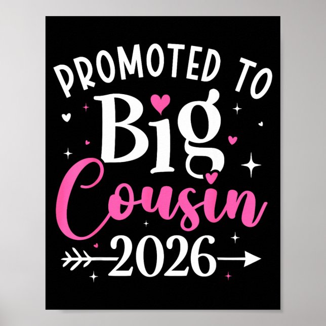 Póster Promoted To Big Cousin 2026 Cousin Baby Announceme (Frente)