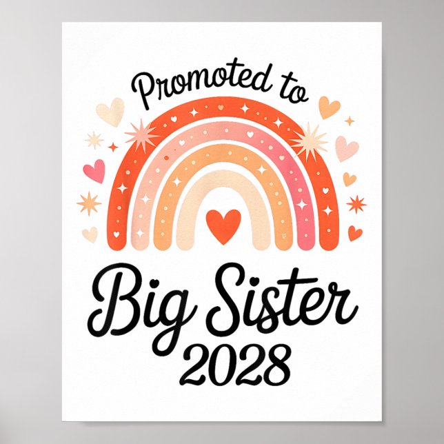 Póster Promoted To Big Sister 2028 New Baby Pregnancy Ann (Frente)