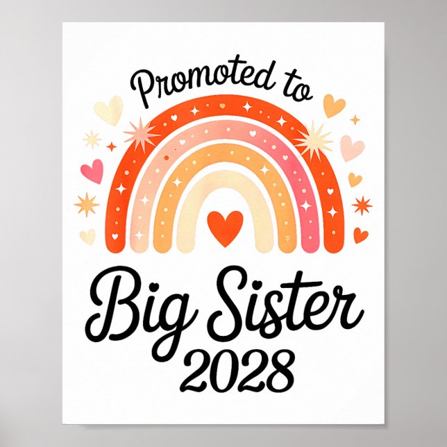Póster Promoted To Big Sister 2028 New Baby Pregnancy Ann (Frente)