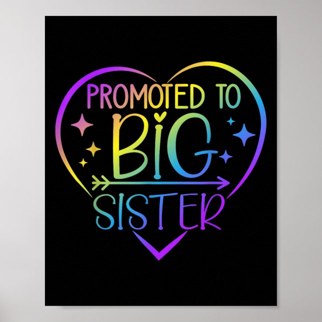 Póster Promoted To Big Sister - New Baby Birth Announceme (Frente)