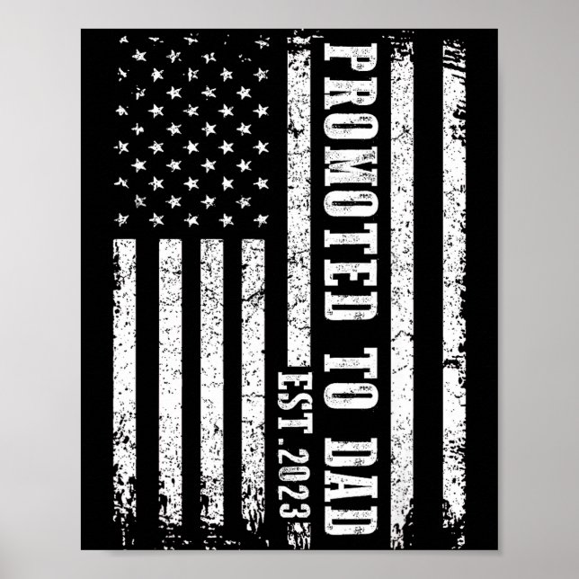 Póster Promoted To Dad 2023 Funny Shirt For New Dad  (Frente)