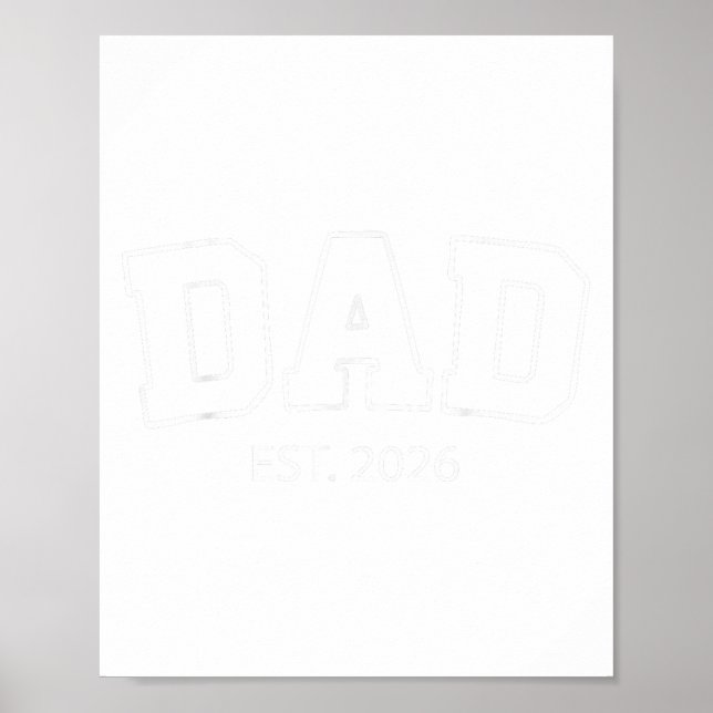 Póster Promoted To Dad Est 2026 Daddy To Be First Time Da (Frente)