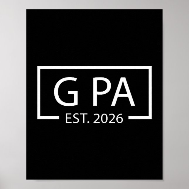 Póster Promoted To G Pa Est 2026 Baby Announcement Cket  (Frente)