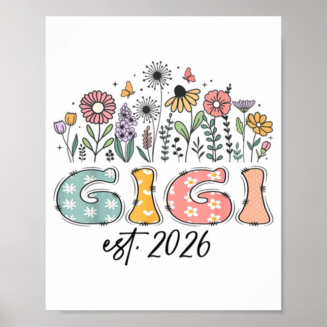 Póster Promoted To Gigi Est. 2026 Wildflower Family Match (Frente)