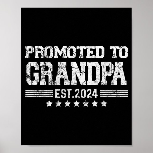 Póster Promoted To Grandpa 2024 Soon To Be Funny New Dad  (Frente)