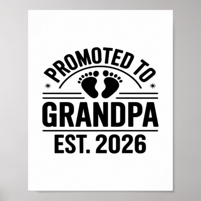 Póster Promoted to Grandpa, Est. 2026, Funny New Grandpa  (Frente)