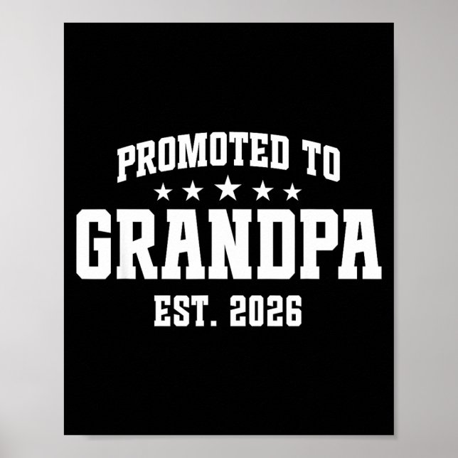 Póster Promoted To Grandpa Est. 2026 Grandparent Baby Ann (Frente)