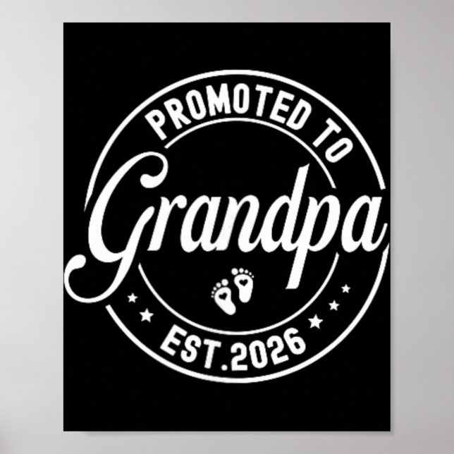 Póster Promoted To Grandpa Est. 2026 Grandparents Baby An (Frente)