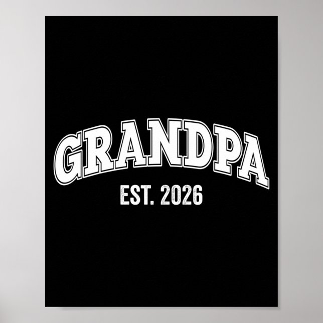 Póster Promoted To Grandpa Est 2026 Soon To Be Grandpa Lo (Frente)