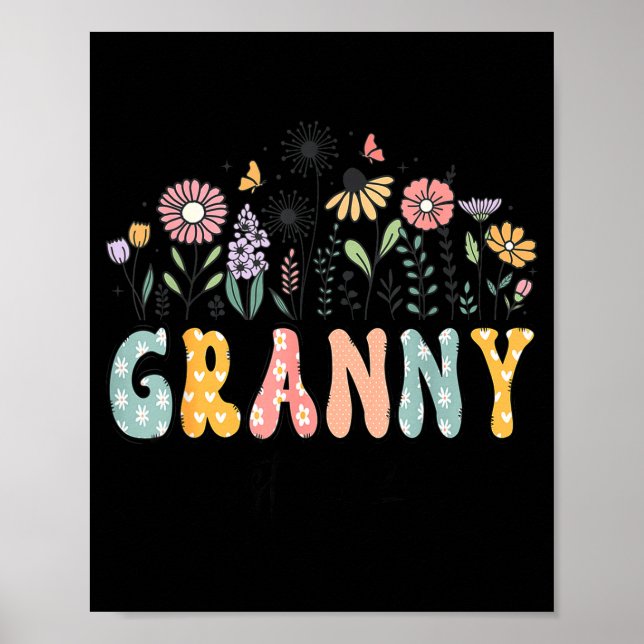 Póster Promoted To Granny Est. 2026 Daisy Floral Wildflow (Frente)