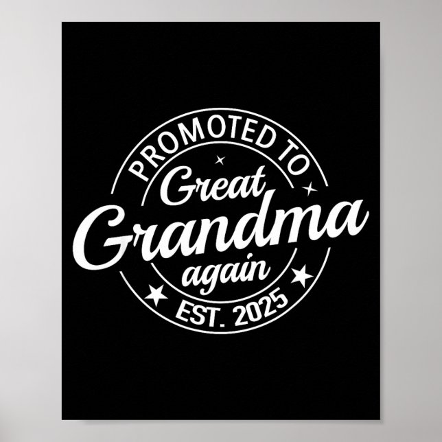 Póster Promoted To Great Grandma Again 2025 Pregnancy Bab (Frente)