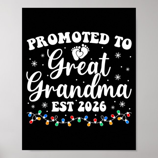 Póster Promoted To Great Grandma Est 2026 First Time New  (Frente)