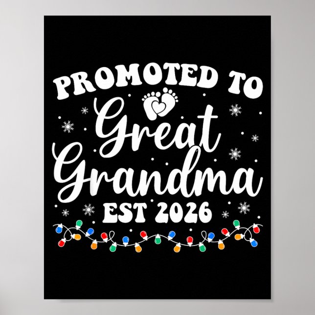 Póster Promoted To Great Grandma Est 2026 First Time New  (Frente)