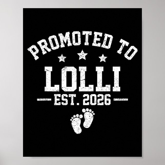 Póster Promoted To Lolli Est 2026 Baby Announcement  (Frente)